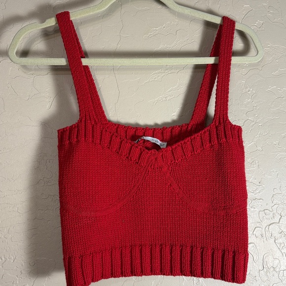 Zara red cropped sweater tank size small - Picture 5 of 5